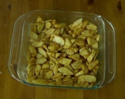 apple mixture in the baking dish