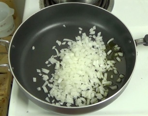 frying the onion