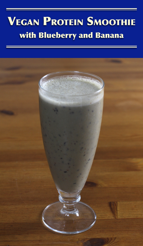 This sweet #vegan #protein smoothie goes well with a tangy salad