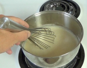 whisking the mixture