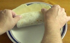 rolling the burrito