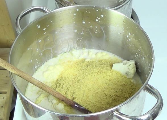 nutritional yeast added to pot