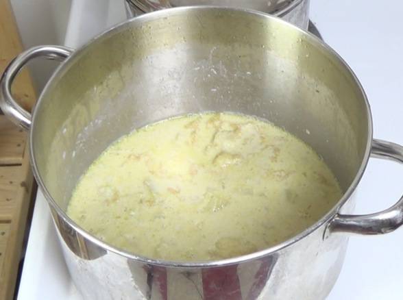 chowder base after simmering