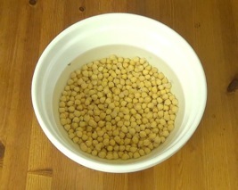 soaked chickpeas, the next morning