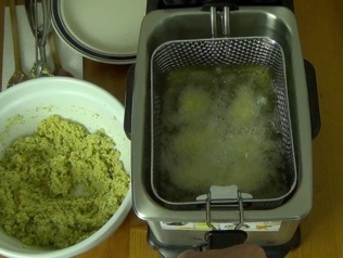 frying the falafel balls