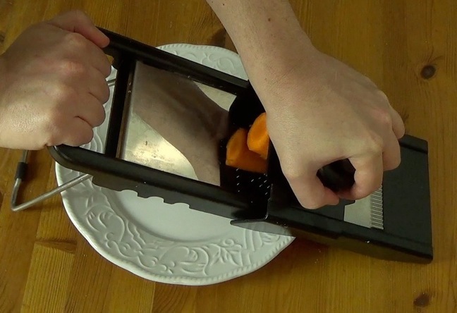 shredding the carrots