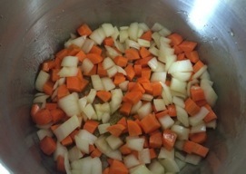 sauteing onion and carrots