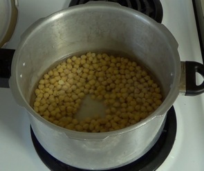 chickpeas in a pressure cooker