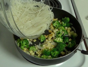 adding the noodles
