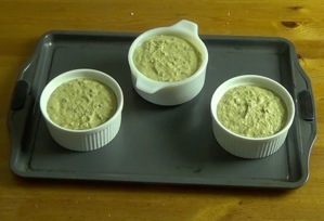 mixture placed in ramekins