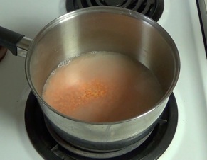 lentils in pot with water