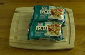 extra firm tofu in its packaging