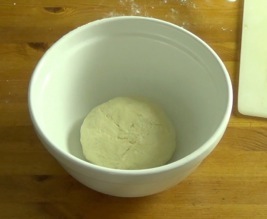 dough in a bowl before rising