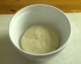 dough in a bowl after rising