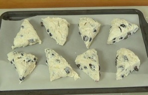scones on a baking tray