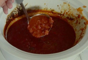 finished homemade tomato sauce